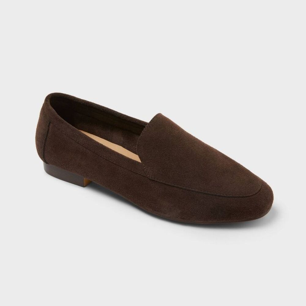 Women's Kimberly Genuine Leather Loafers - A New Day Chocolate 7